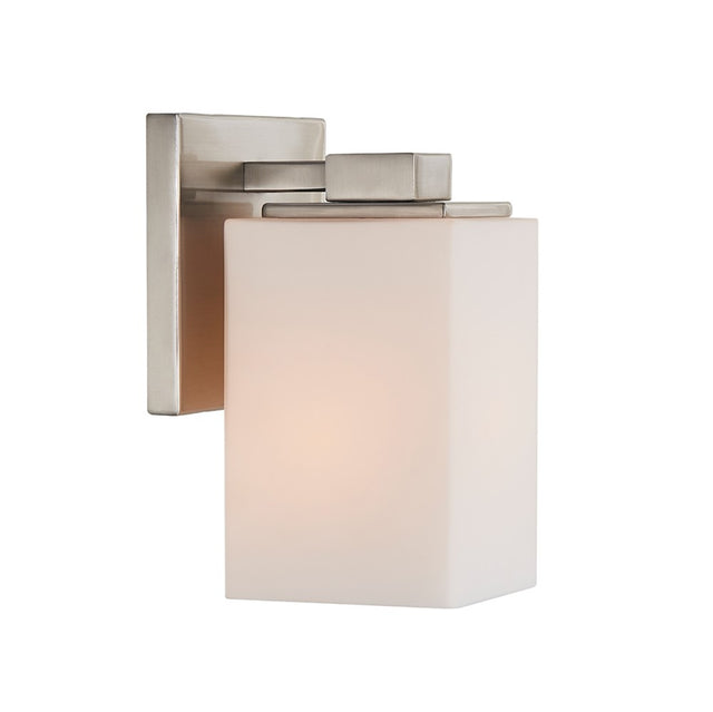 Capri 1 Light Wall Sconce Vanity Fixture – Modern Contemporary Brushed Nickel - Light Goods