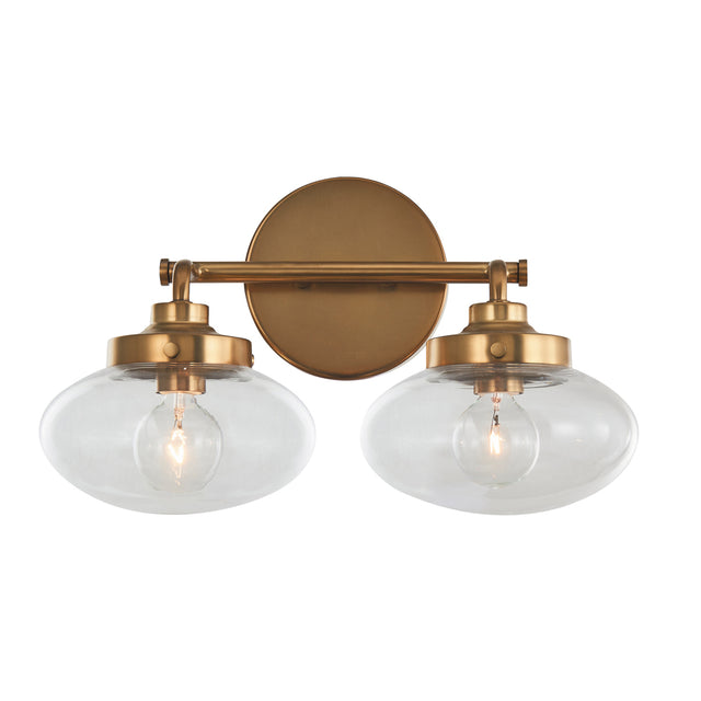Harrow Architectural Aged Brass Two Light Bath Vanity - Light Goods