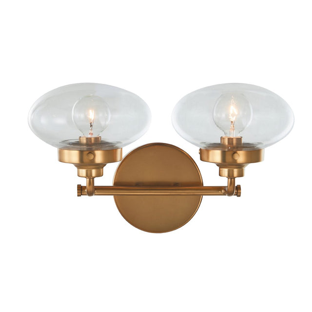 Harrow Architectural Vintage Brass Two Light Bathroom Vanity - Light Goods