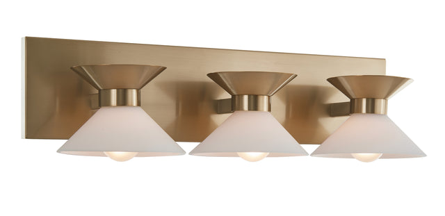Ringsted Architectural Brushed Brass Three Light Bath Vanity - Light Goods