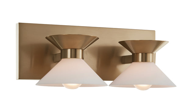 Ringsted Architectural Brushed Brass Two Light Bath Vanity - Light Goods