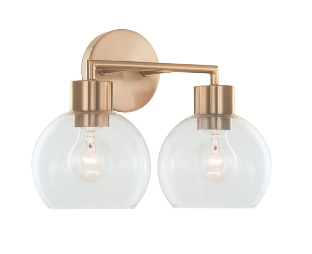 Cortona On Trend Brushed Brass Two Light Bath Vanity - Light Goods
