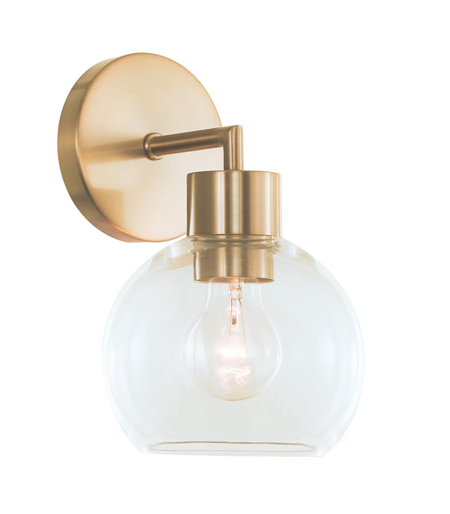 Cortona On Trend Brushed Brass One Light Wall Sconce - Light Goods