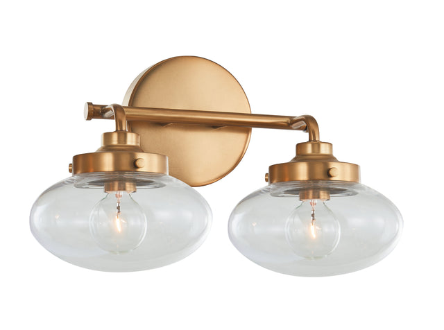 Harrow Architectural Aged Brass Two Light Bath Vanity V68112AGB - Light Goods