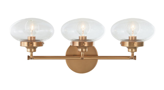 Harrow Architectural Vintage Brass Three Light Bathroom Vanity - Light Goods