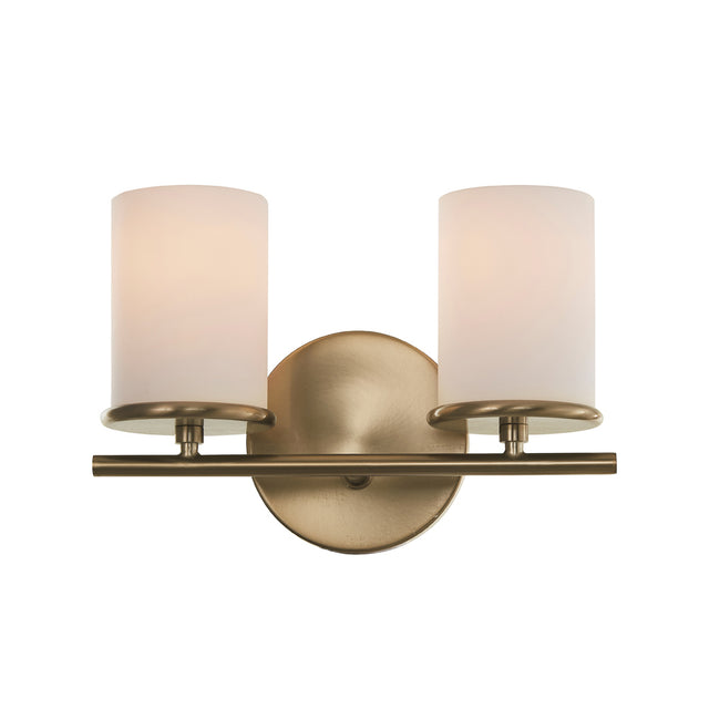 Merano On Trend Brushed Brass Two Light Bath Vanity - Light Goods